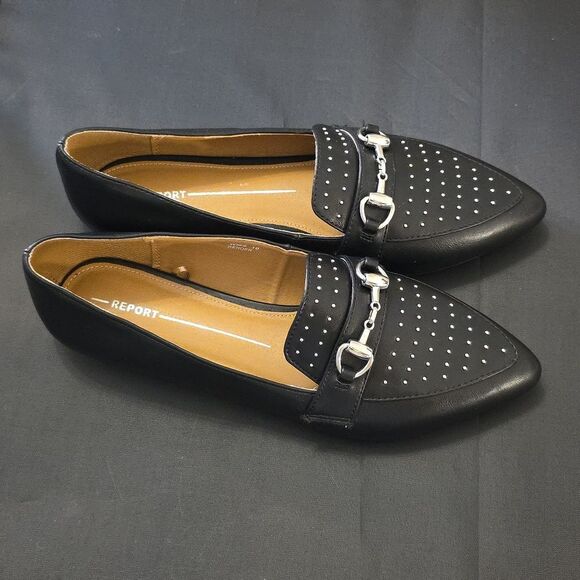 BRAND NEW REPORT RENDER LOAFERS WITH SILVER DETAILING DESIGN FLAT - Picture 4 of 15
